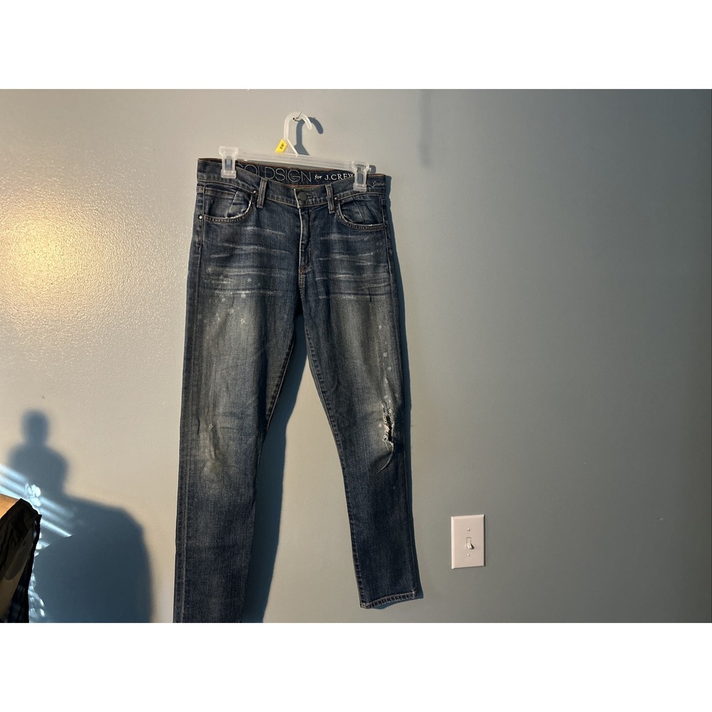 Goldsign for J Crew Jeans Size 26 Skinny Leg Denim  Medium Wash Distressed